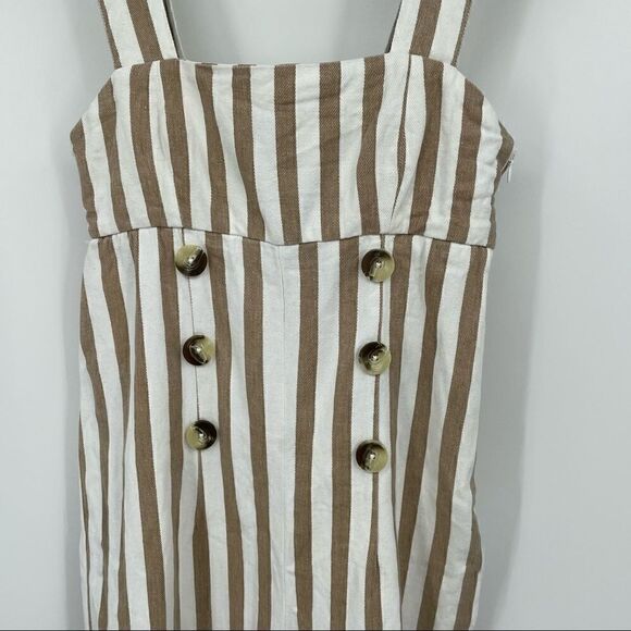 Urban Outfitters Murphy Stripped Bib Adjustable Strap Wide Leg Overalls - Picture 3 of 10